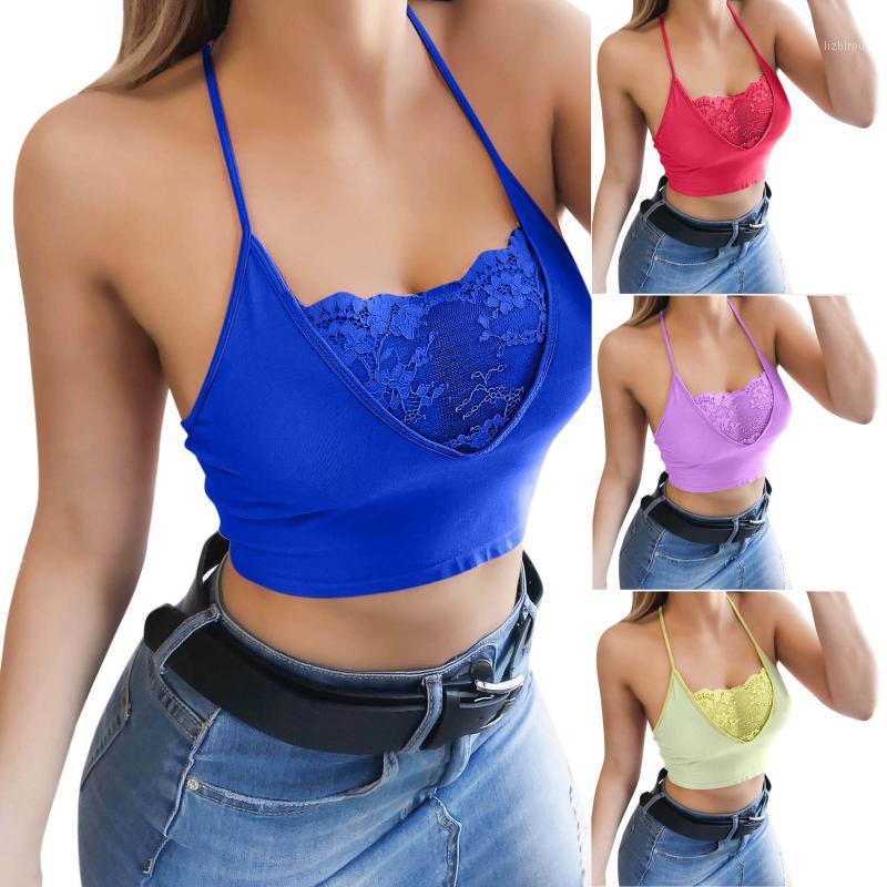 

Camisoles & Tanks Solid Corset Lace Camis Tops For Women Soft Padded V-neck Hollow Mesh Adjustable Shoulder Strap Female FFT