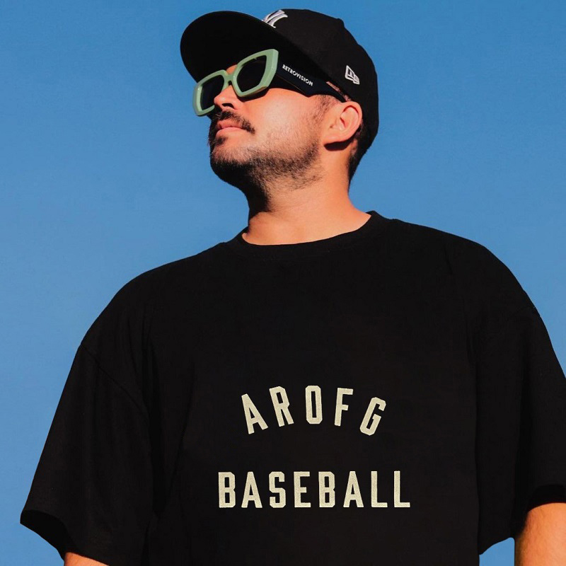 

2021 USA spring summer 7th baseball Arc flocking Logo T Shirt Fashion Men Women Cotton Tee Tshirt, White;black