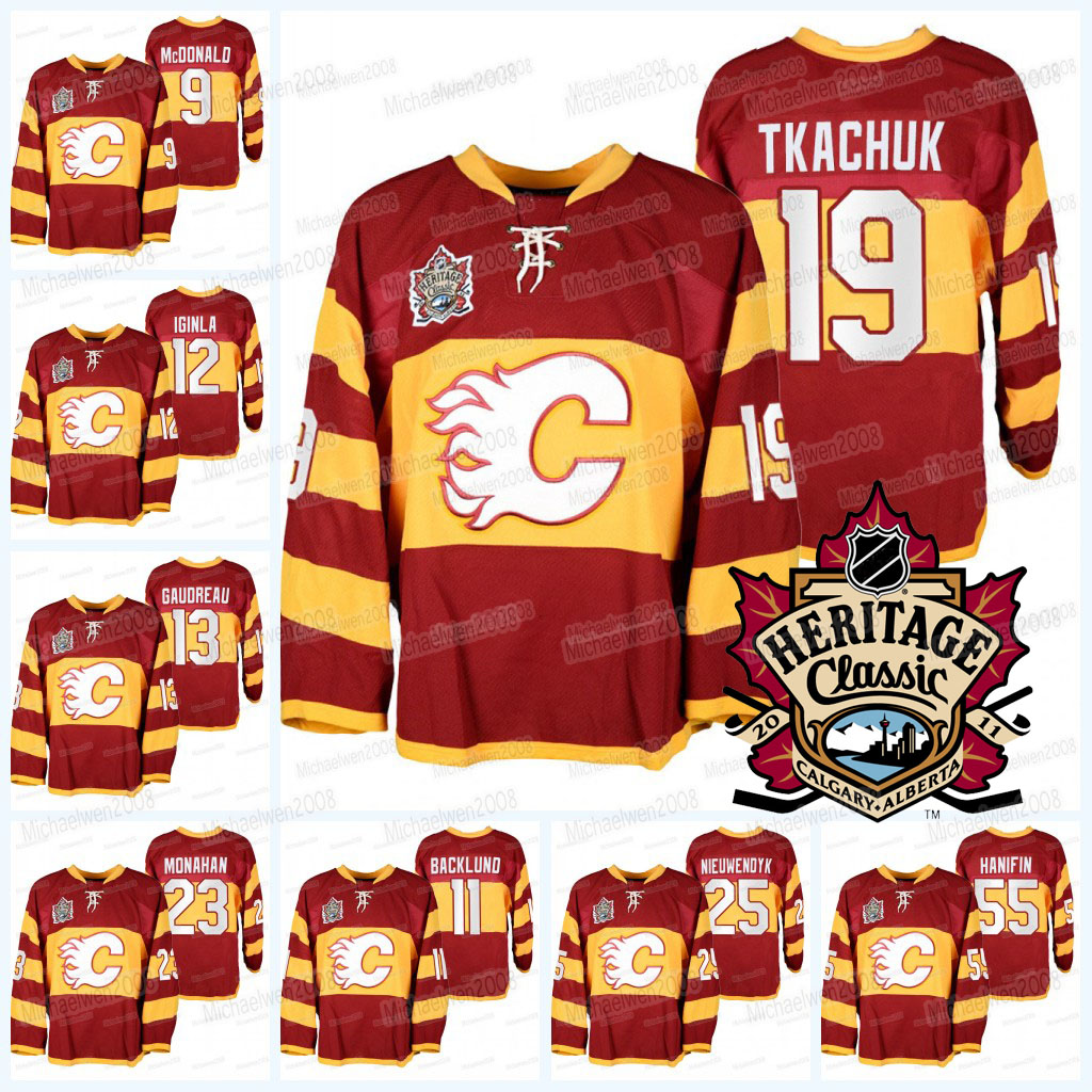 

Calgary Flames Heritage Classic Jersey Matthew Tkachuk Christopher Tanev Milan Lucic Johnny Gaudreau Sean Monahan Brett Ritchie Michael Stone Andrew Mangiapane, Men