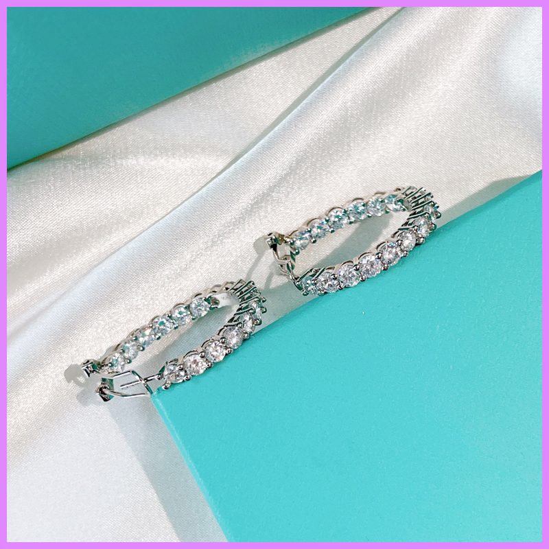 

New Sterling Silver Earrings Women Fashion S925 Earring Designer Jewelry Mens For Gifts Ear Studs Ladies For Party Diamond Inlay D219115F