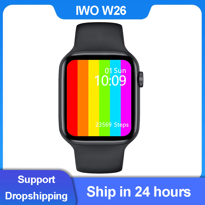 

IWO W26 44mm 40mm Smart Watch 2021 Series 6 Women Smartwatch Bluetooth Call ECG Heart Rate Temperature PK IWO 12 13 Pro W56 W66g, White