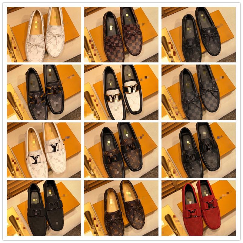 

A1 IDUZI Luxury designer Men Soft leather dress shoes moccasin bees embroidery decorate business wedding Oxfords SIZE 38-45, Black