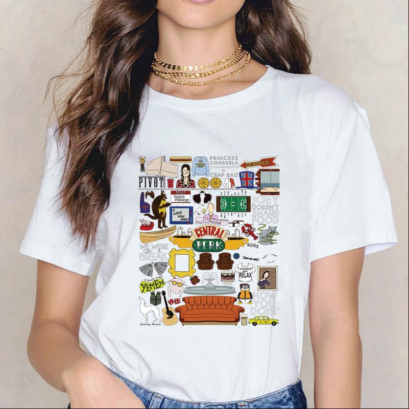 

women womens friends tv show femme tshirt clothes t shirt streetwear tee shirts harajuku female summer 90s grunge, White