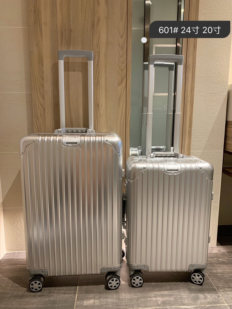 

Unisex travel Luggages 2021 new Fashion Suitcases Spinner Aluminum alloy women and men Silver trolley case 24-inch 20-inch