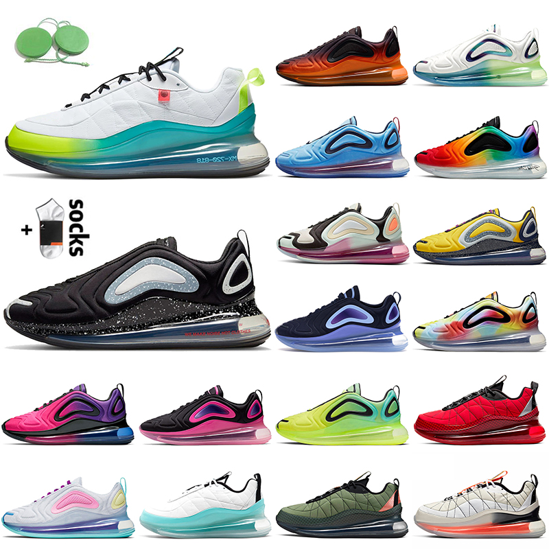 

720-818 Sports Running Shoes Men Women Neon Sunset Worldwide White Aqua Powder Volt Black AIR Yellow Accents Obsidian Pink Blast Trainers Sneakers, Original box