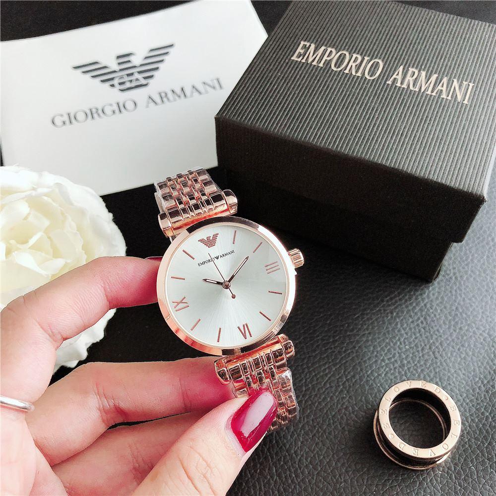 AR gold watch casual women watches contracted case fashion dress designer stainless steel strap quartz movement montre bracelet reloj de pul-image-692458111