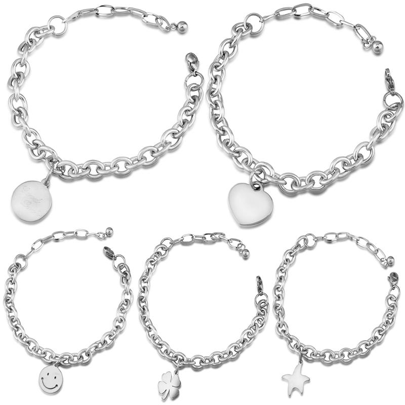 

Bangle Good Luck Retro Bracelet 18CM Adjustable Stainless Steel Bangles Jewelry 2021 Fashion Simple Couple For Women Gift