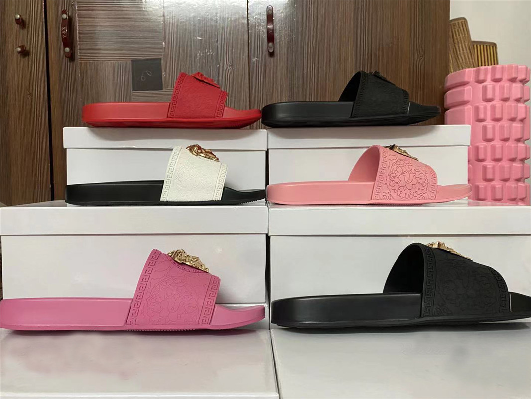 

Color Paris Luxury Designer Sliders Mens Womens Summer Sandals Beach Slide Slippers Ladies Flip Flops Loafers Sky Blue Chaussures, 27