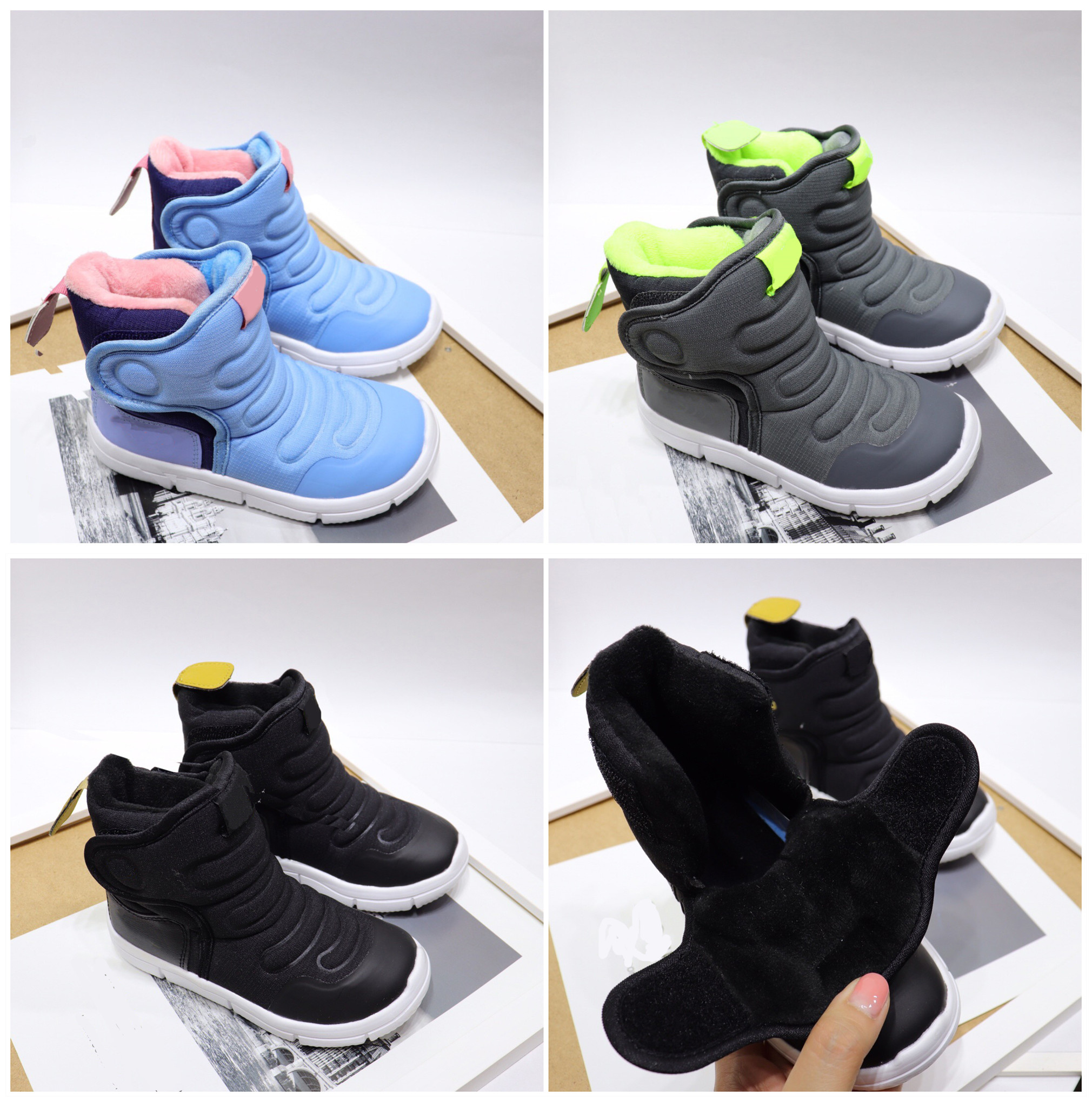 

Classic New Baby Kids Boots Designer Winter Warm Comfy Boy Girl Children Toddler Outdoor Black Boots Sale Online With Box