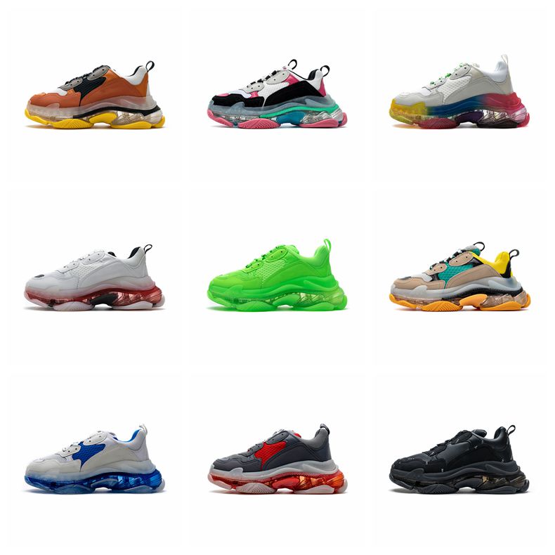 

2021 New Luxurys Designer Shoes Men Track 3.0 Sneakers leather Trainers Women Mesh Nylon Printed 3M Triple S Platform Casual Shoe 36-45 with