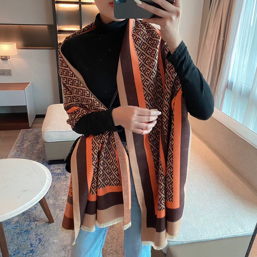 

Wholesale-men women wool scarf luxury scarf letter design style autumn and winter scarf shawl 180X70CM 002, Blue;gray