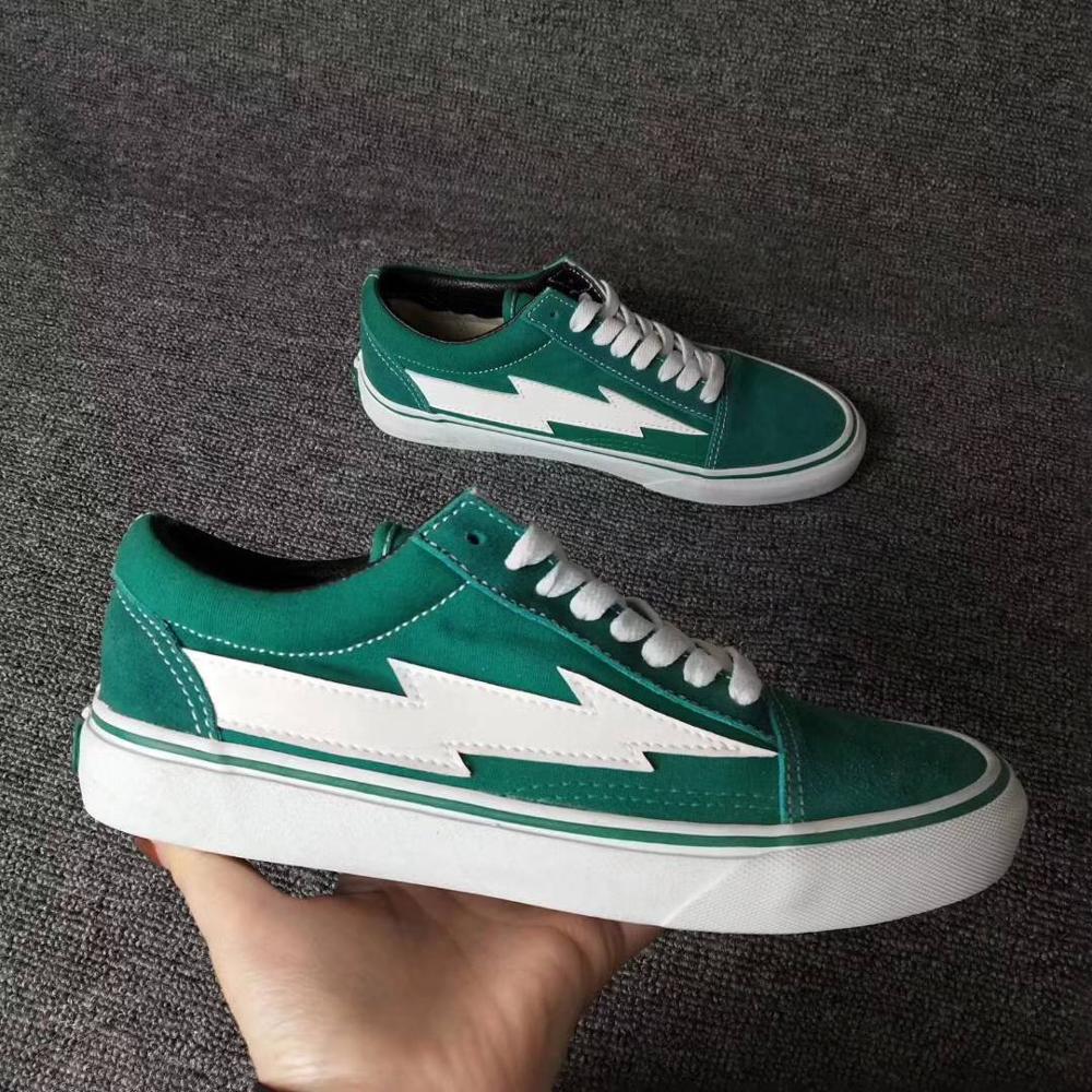 

Top Quality green REVENGEs STORM X Canvas shoes Fashion women Vulcanized Shoess Lightning Pattern Men Street skateboarding shoe