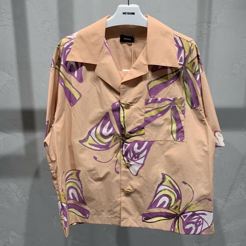 

Shirt Oversize Butterfly Print Loose Short shirts women men Couple Street High Quality Summer Breathable Tops, White;black