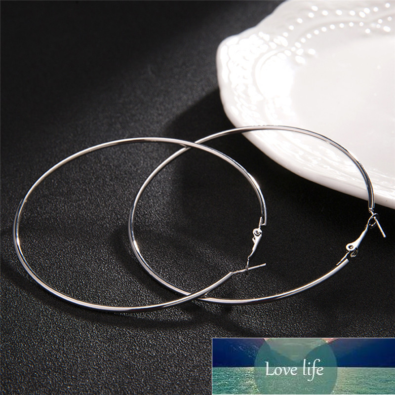 

Hot Big Circle Smooth Large Hoop 8cm 10cm Fashion Women Hyperbole Ear Metal Hoop Earrings
