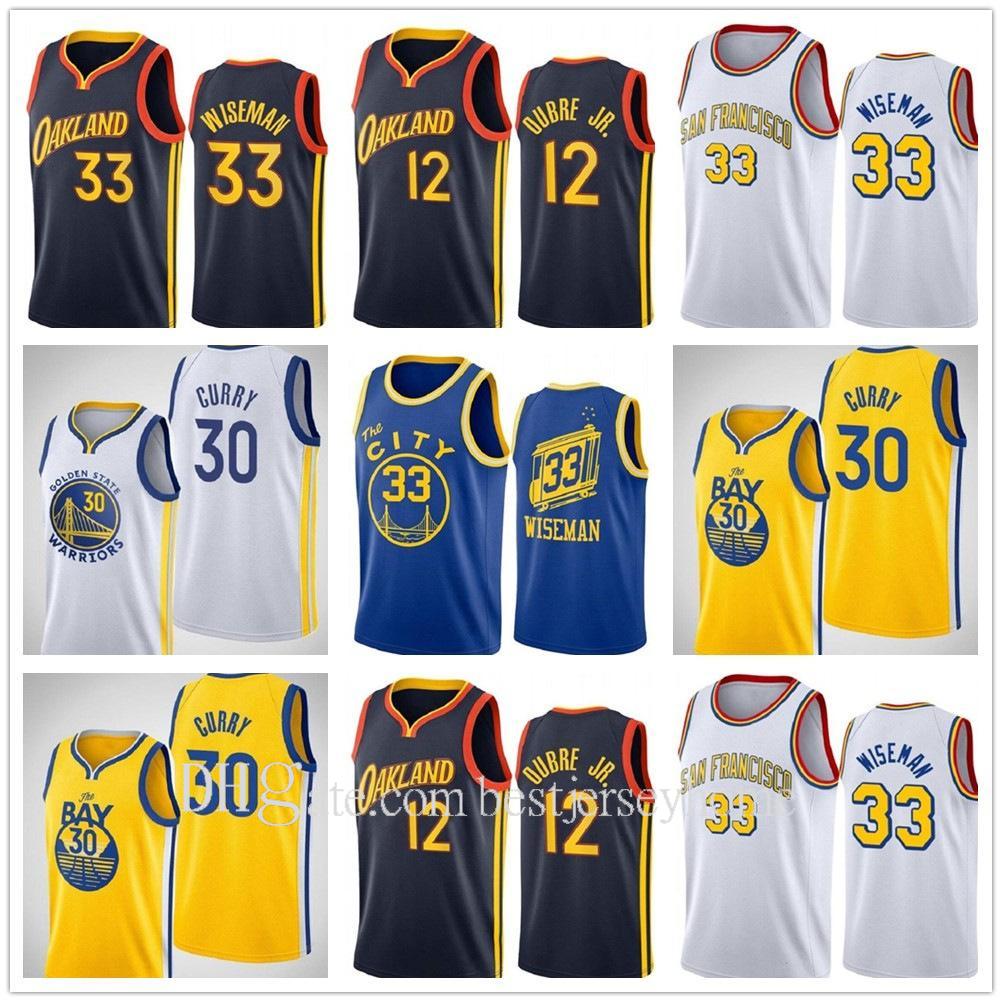

2020-21 New Men Women Kids Youth Kelly 12 Oubre Jr. James 33 Wiseman Stephen 30 Curry Jersey Basketball City Navy Black Yellow Blue White, Black;red