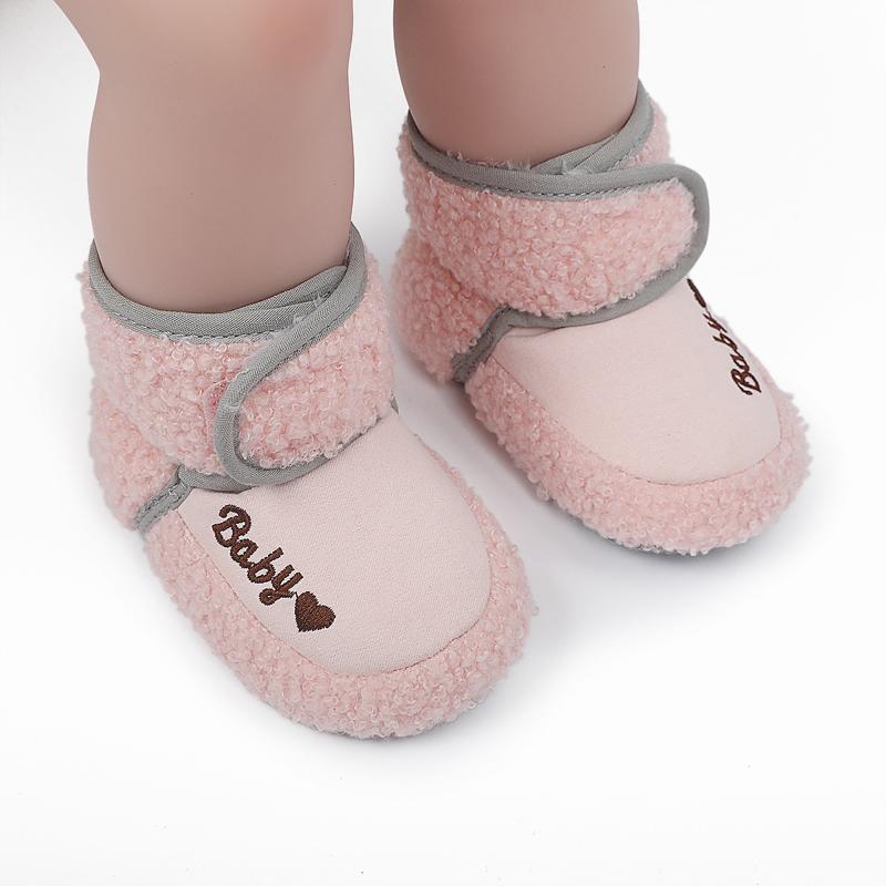 

First Walkers 2021 Male And Female Treasure Born Soft Bottom Thickened Baby Before Walking Boots Do Not Drop Feet Warm Shoes 0-18M