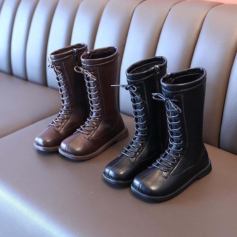 

Boots Girls' Fashion Winter 2021 Children' Soft-soled Cotton Little Girls Lightweight, Black;grey