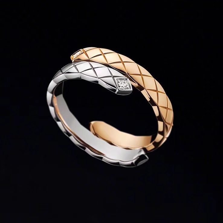 

Designer 925 Sterling Silver Rings 2021 Arrival Fashion Womens Double Colors mixed Ring With Rhinestone Crystal size 6 7 8 Gift High Quality Jewelry