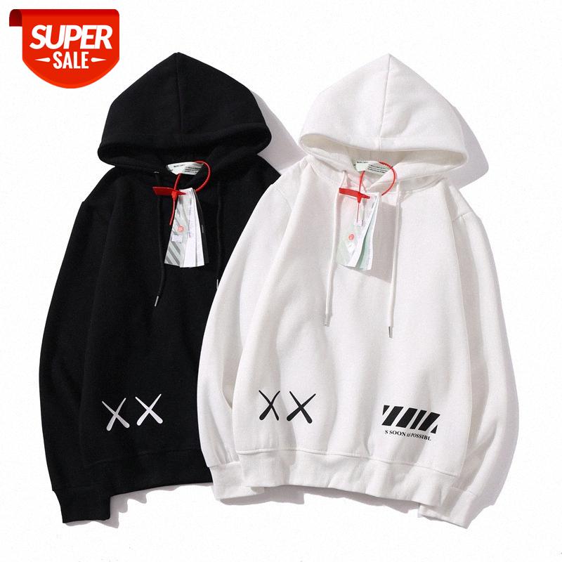 

off autumn/winter sweater OW European and American trendy brand men women couples casual cartoon print hoodie jacket #tG9E, Black