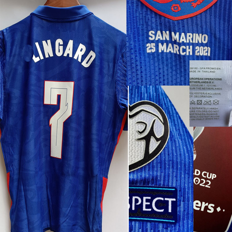 

2021 Match Worn Jersey Player Issue Sterling Mount Maguire Foden Kane with game MatchDetails American College Football Wear, Black