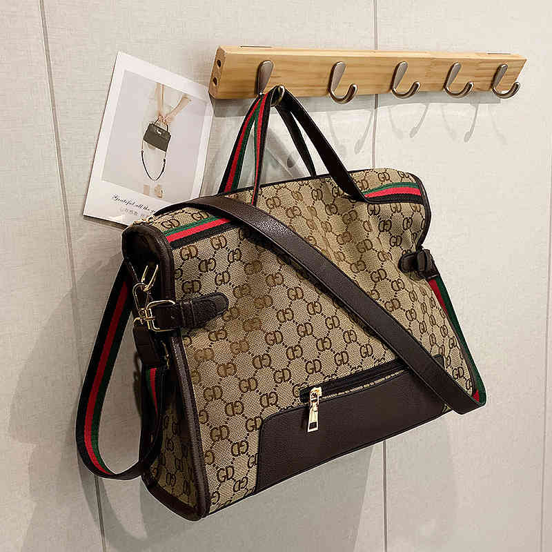 

Designer new canvas women's shoulder versatile fashion printing big commuting hand tote large capacity bag Handbags Outlet, Grey