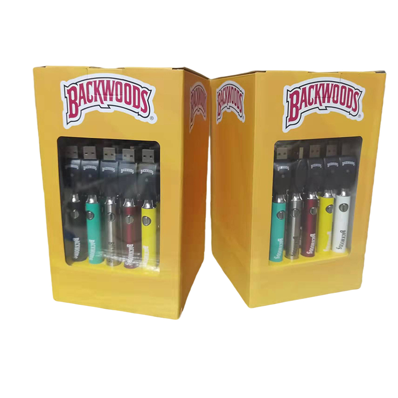 

Backwoods Cookies Twist Preheat Battery 900mAh Bottom Voltage Adjustable Usb Charger Vape Pen For 510 Cartridges 30pcs /box Ups