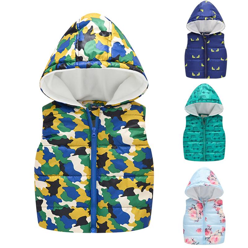 

Down Coat Baby Boys Girls Vest Hooded Jacket Kids Christmas Costume Clothes Children Autumn Warm Winter Waistcoat Outerwear Outfits, Blue;gray