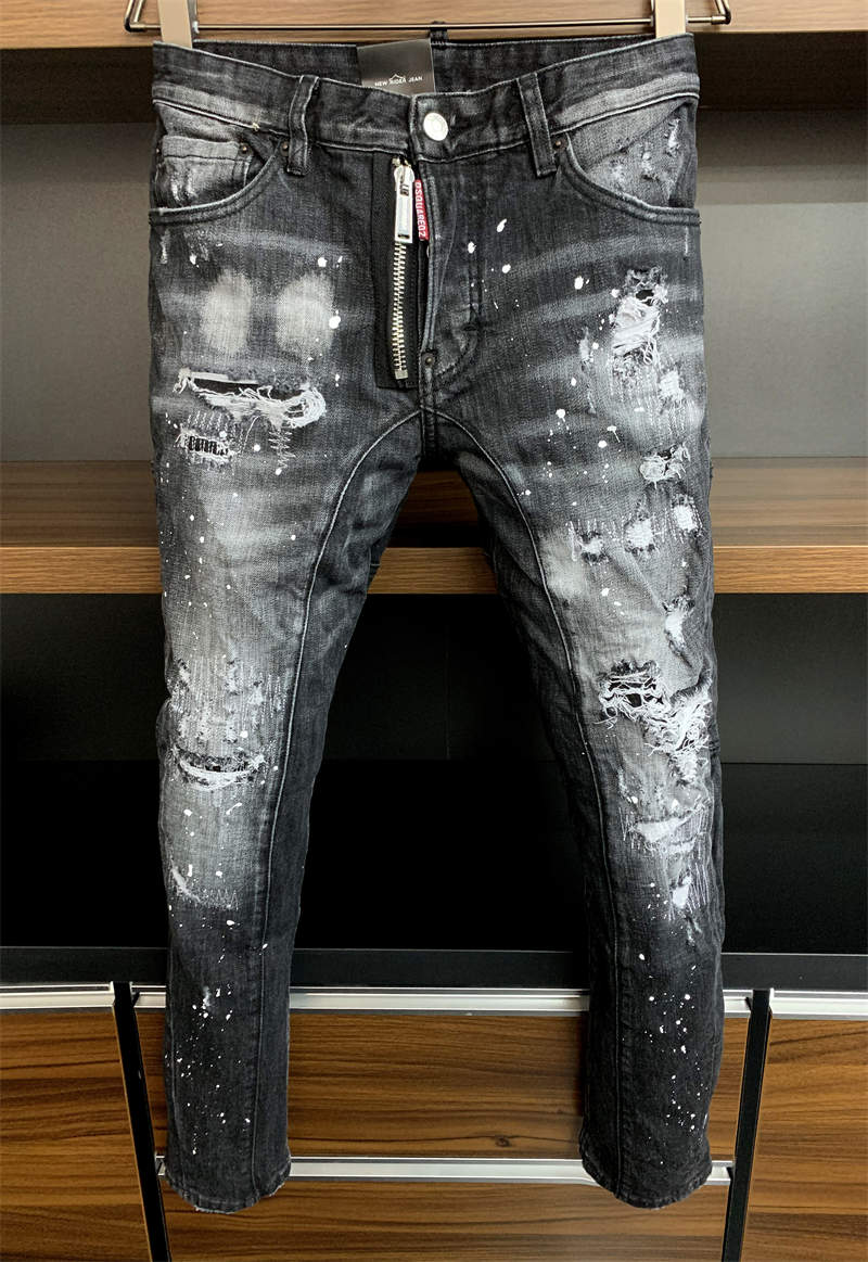 

2021 New Arrivals D2 Mens Luxury Designer Denim Jeans Holes Trousers Dsquare Biker Pants Men's Clothing A395