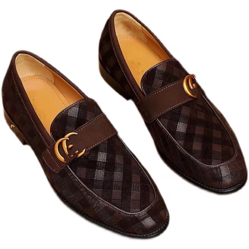 

Luxury new men's loafers patent leather rivets glitter fashion loafers dress wedding business formal wear size 38-44, Brown