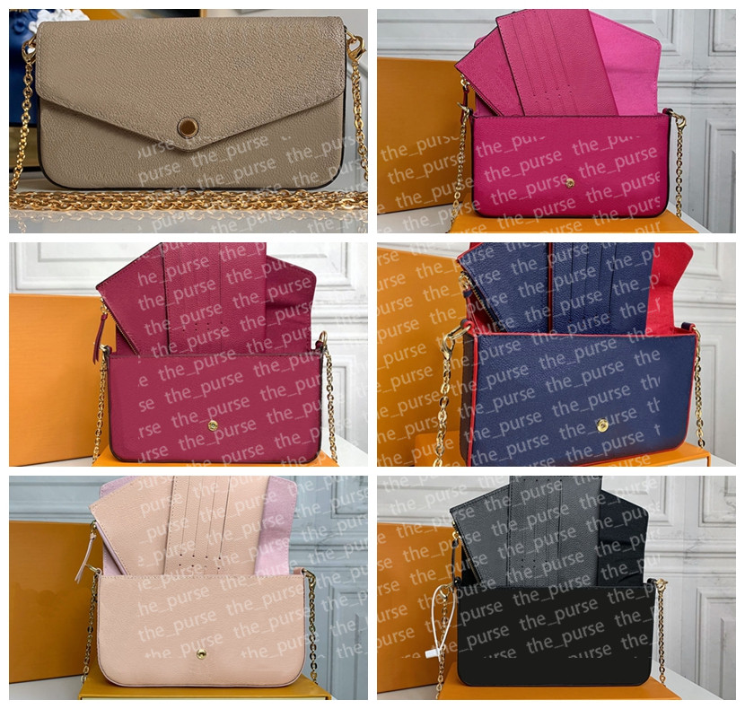 

Genuine Leather Clutch Bags With 2 Removable Pockets Gold Chain versatile Pouch Carry As Clutches Or Shoulder Bag