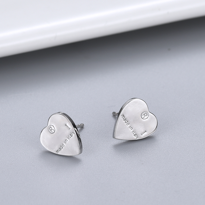 

Women Heart Letter Stud Earring Cute Letters Earrings with Stamp Gift for Love Girlfriend Fashion Jewelry Accessories High Quality, Golden;silver