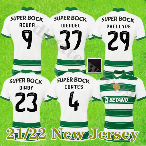 

21 22 Lisbon Soccer Jerseys Sporting Clube de 2021 2022 PHELLYPE B.FERNANDES S.COATES jersey Lisboa C.Ronaldo Men football shirt uniforms