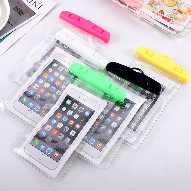 

Clear Waterproof Pouch Dry Case PVC Protective Mobile Phone Bag Beach Diving Swimming Touch Screen Floating Air Mobile Phone Bag 1638 Y2, 16.8*9.6cm