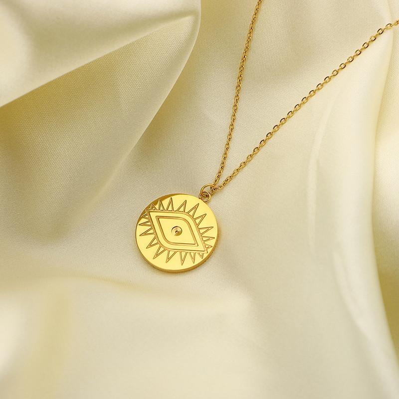 

Chains The Eye Pendant Necklace Fashion Contracted Joker Sweater Chain Women Jewelry Gift Accessories, Silver