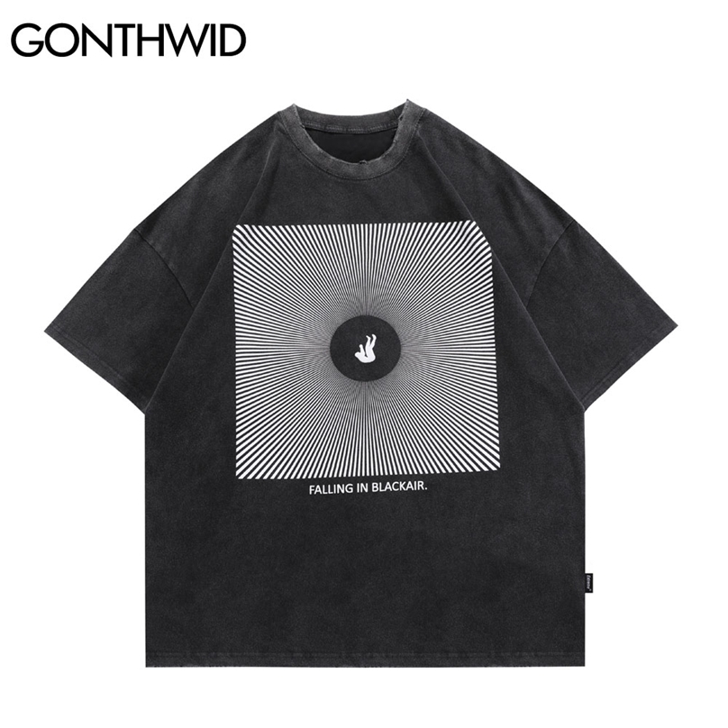 

Oversized Tshirts Streetwear Hip Hop Creative Print Tee Shirts Harajuku Fashion Casual Cotton Short Sleeve T-Shirt Tops 210602, Black
