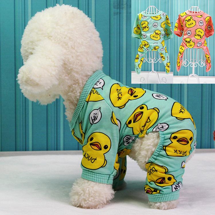 

Pet Clothing Siamese Cute Little Yellow Duck Four-legged Home Clothes Spring And Summer For Small Medium-sized Dogs Dog Apparel