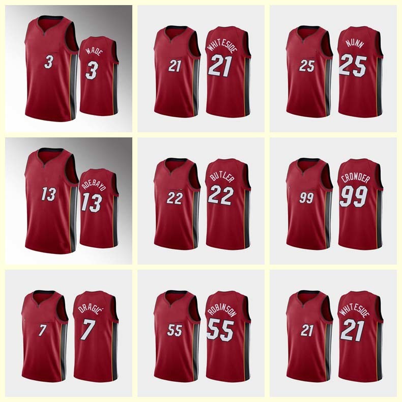 

Nba's Basketball Jersey Men Miami's Heat's Dwyane Wade Jimmy Butler basketball jerseys can be customized by hot pressing, Black;red