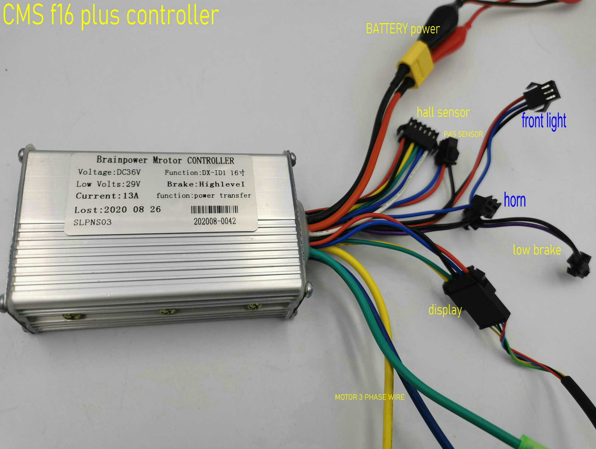 

36v250w13A 6mosfet BLDC controller for electric bike CMSF16 CMSF16 PLUS folding bike Accessory with lithium battery