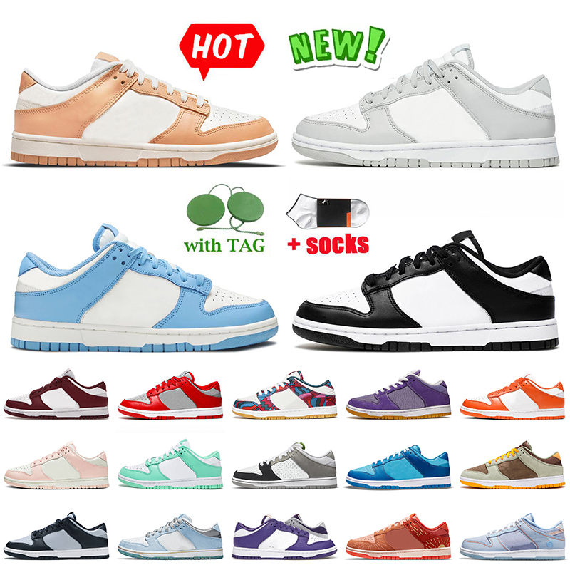 

2022 OG LOW Womens Mens Running Shoes Harvest Moon Grey Fog Mummy Coast UNC Black White Skate Trainers Sail Platform With Socks Parra Bordeaux Designer Sneakers Trail, A44 mummy 36-45