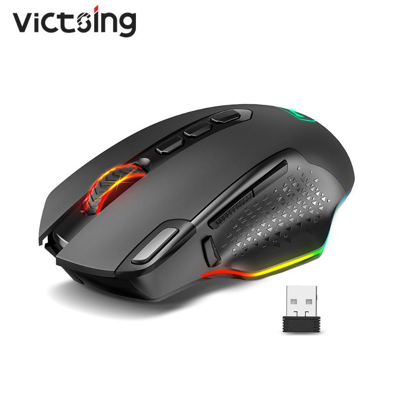 

Mice VicTsing PC282 10000 DPI Wireless Gaming Mouse Rechargeable Ergonomic With 10 Programmable Buttons RGB Backlit For PC Gamer
