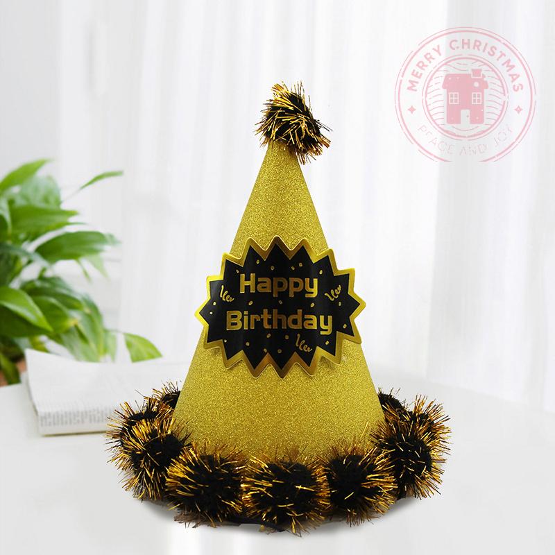 

Party Hats Gold Silver Birthday Hat Decoration Supplies Baby 1 Year Old Adult Headdress Blue Red Cake Pointed Wholesale