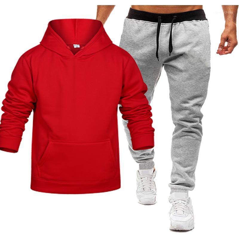 

Men' Hoodies & Sweatshirts 2021 Fashion Men Sweatshirt Sporting Sets Winter Jacket + Pants Casual Track Suit Brand Sportswear Tracksuits Ma, Orangeblack