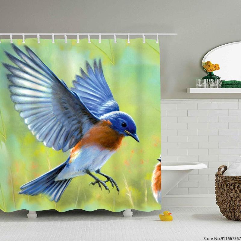

Home Polyester Fabric Beautiful Bird Bathroom Shower Curtain Washable Waterproof 79 X 72 Inch Curtains