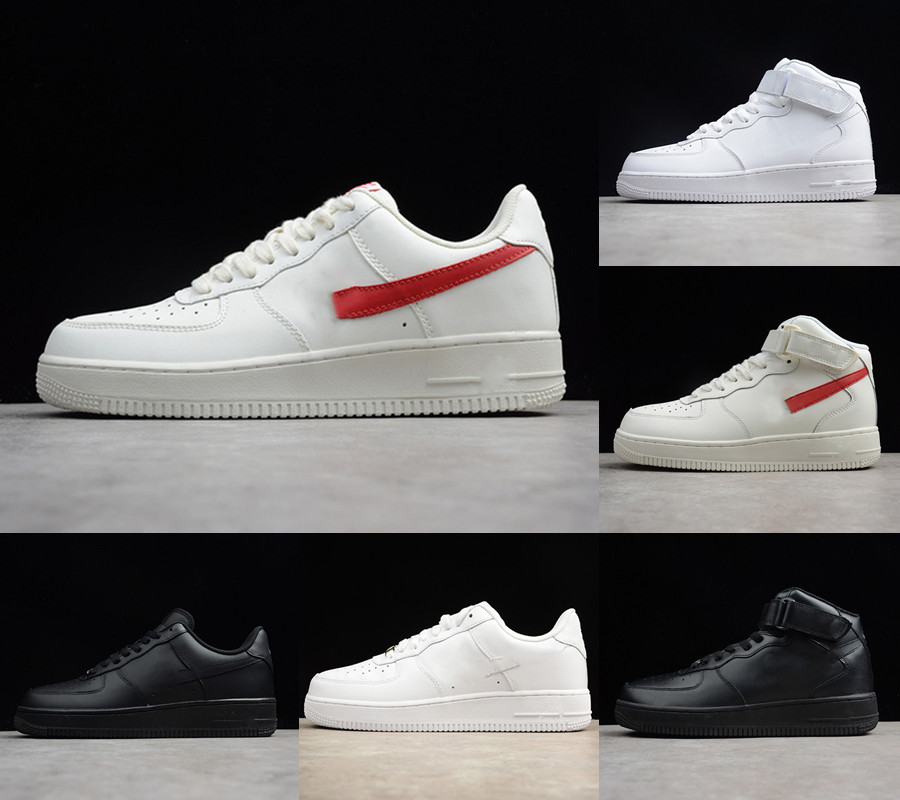 

2021 Designers Outdoor FORCES Men Low Skateboard Shoes Cheap One Unisex 1 Knit Euro Airs High Women All White Black Red Leather Trainer Sneaker, Original shoe box