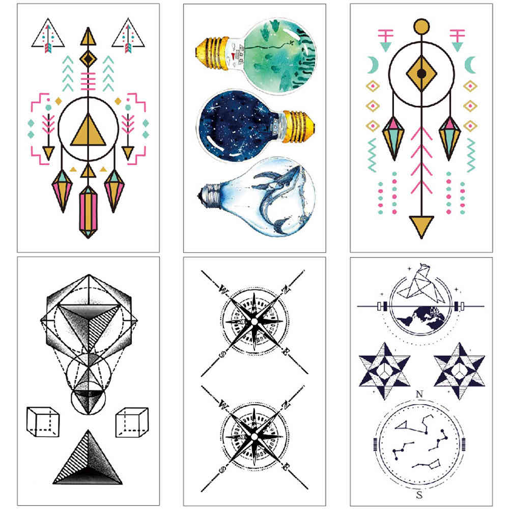 

Small waterproof body tattoo Totem Temporary Tattoo Sticker Ink color mini style tattoos for women kids Hand neck high quality