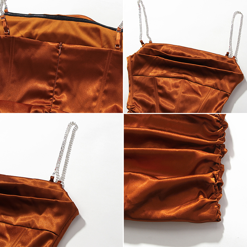 

2021townlike pleated sling bodycon bandage dress women midi diamond party dresses 2021 satin strapless summer dresses vestidos, Black;gray