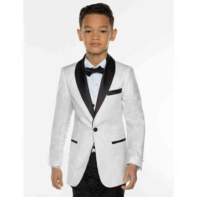 

White Boy Suit Set Kids 3 Pieces Suits for Weddings Suits Children Formal Dress for Boys Kids Tuxedo (Jacket+Pants+Vest+Tie) 211111, As picture