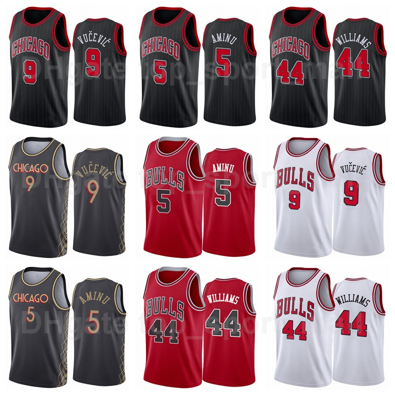 

Printed Basketball 9 Nikola Vucevic Jersey 5 Al-Farouq 44 Patrick Williams Color Black Red White City Earned Edition Size S to XXXL
