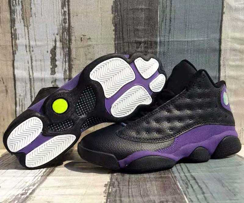 

13 Court Jumpman Purple Black White Men Basketball Shoes Good Quality 13s Mens Athletic Sports Sneakers with box