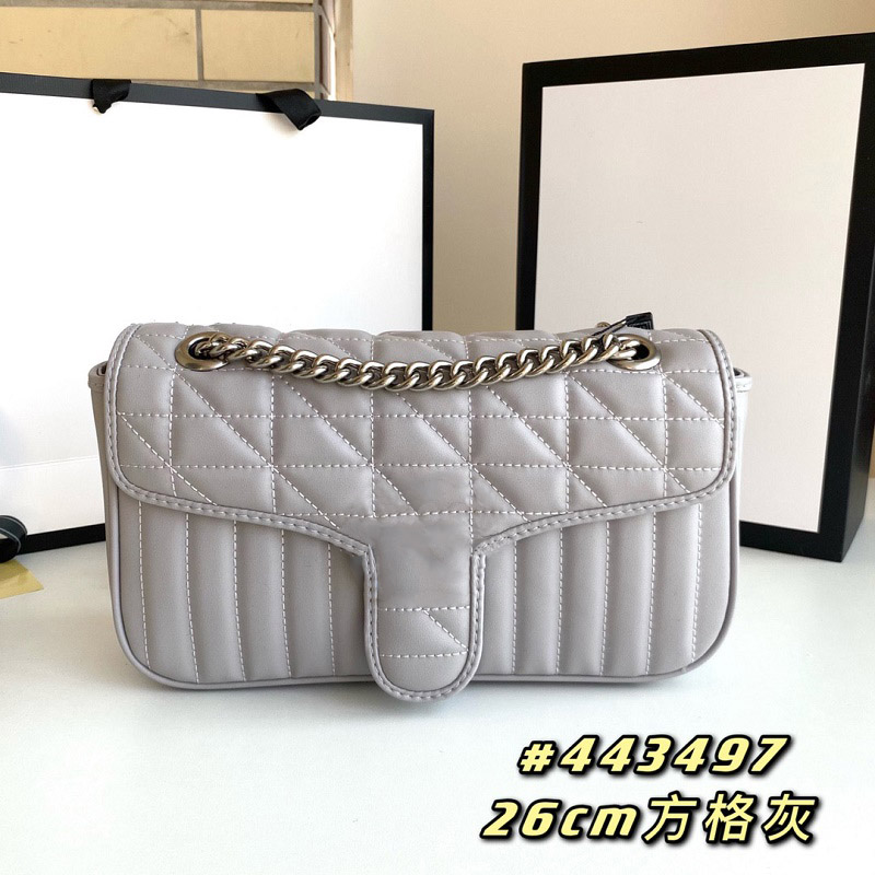 

Designer ladies Evening Bags handbag leather luxury courier code letters top quality fashion classic style square fashion size 26-15-7cm 443497